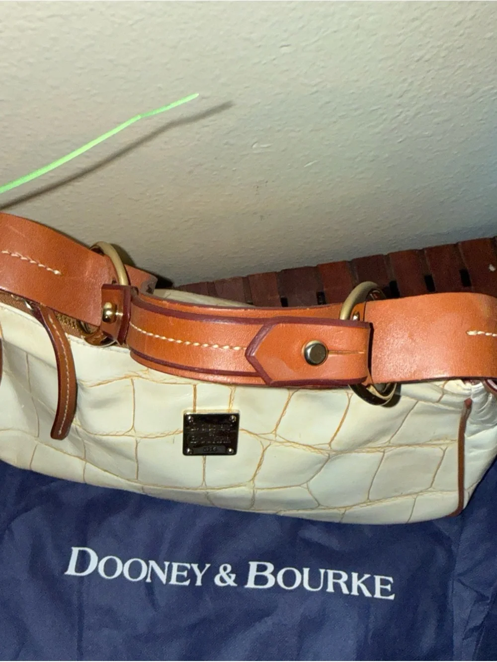 Dooney & Bourke Crocodile Embossed leather Y2K hobo pink interior